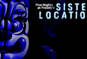 Artwork depicting a creepy animatronic and the text Five Nights at Freddy's: Sister Location