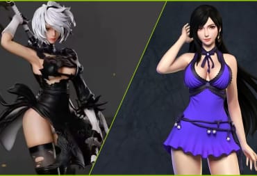 Tifa and 2B Counterfeit Statues from Final Fantasy VII Remake and NieR: Automata