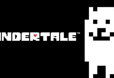 The text "Undertale" and the game's iconic dog against a black background