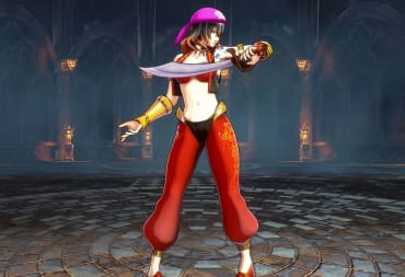 Miriam from Bloodstained: Ritual of the Night dressed up as Shantae in the game's new crossover DLC