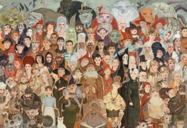 An illustration of characters from the Discworld novel series, illustrated by Paul Kidby.