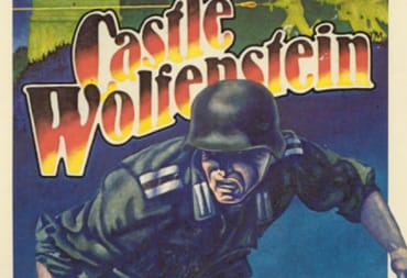 A soldier can be seen on a box, with the castle wolfenstein logo.