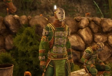A character wearing a mask in Smalland: Survive the Wilds