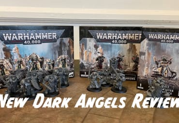 An image of all of the new releases coming to pre-order this weekend for Warhammer 40K Dark Angels
