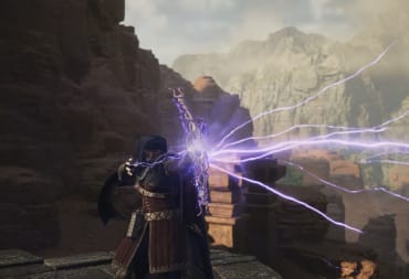 Magick Archer firing off thunder in the desert.