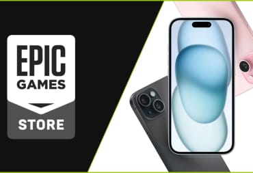 Epic Games Store Logo and iPhones