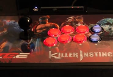 A close-up of the Killer Instinct-themed Mad Catz TE2 fightstick