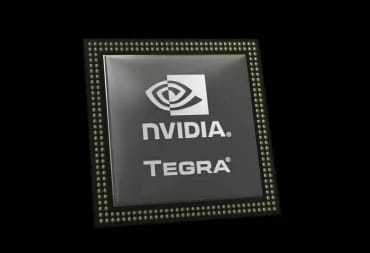 The Nvidia Tegra K1 chip against a black background