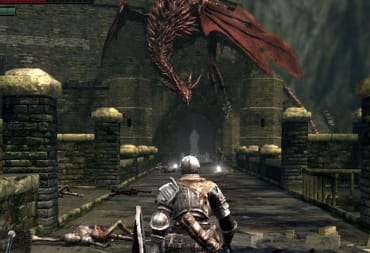 A player can be seen fighting a dragon