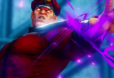 M Bison with his arm outstretched in Street Fighter V
