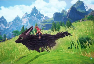 A hero riding a giant fox in Visions of Mana 
