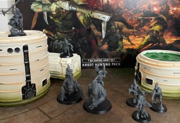 An image of some of the minis include in the Warhammer 40K Tau Army Set - Kroot Hunting Pack