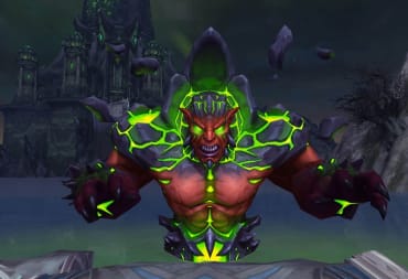 A giant demonic figure looking very angry in World of Warcraft