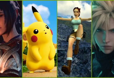 Shadowheart, Pikachu, Lara, and Cloud in an image representing the BAFTA Most Iconic Video Games Character of All Time poll