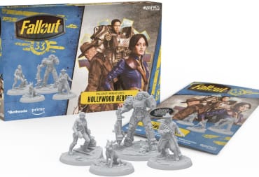A promotional image of miniatures from the upcoming Fallout TV show miniatures pack.