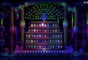 A screenshot of the egg room in Animal Well completed