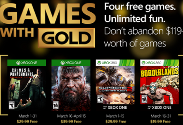 Games With Gold March 2016 Preview
