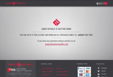 Games Republic Shutdown Message