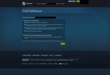 steam email preferences