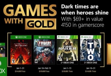 Artwork showing the upcoming games with gold for January 2018. 