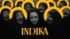 Key art for the Indika review, which shows Indika looking uncertain amid a crowd of laughing nuns